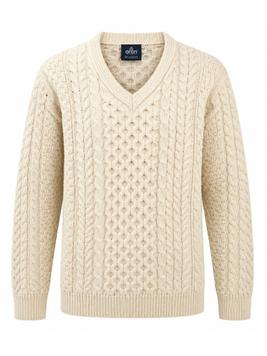 Aran Woollen Mills Other - Aran Woollen Mills Irish Merino Wool Fisherman Cable Sweater Cream Med
